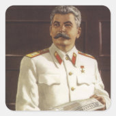 Stalin Quadratischer Aufkleber (Vorderseite)