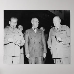 Stalin, Truman und Churchill -- Foto WW2 Poster