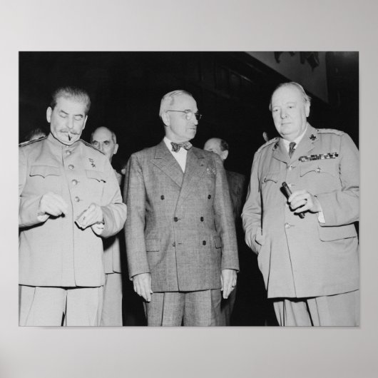 Stalin, Truman und Churchill — WW2-Foto Poster (Vorne)