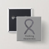 Stalingbewusstsein Silver Ribbon Art Custom Button (Vorne & Hinten)