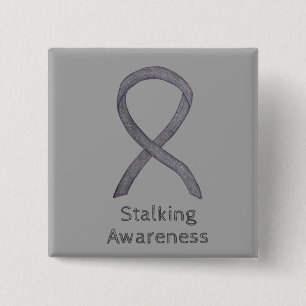 Stalingbewusstsein Silver Ribbon Art Custom Button