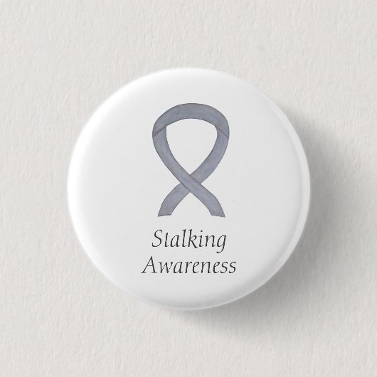 Stalingbewusstsein Silver Ribbon Art Custom Button (Vorderseite)