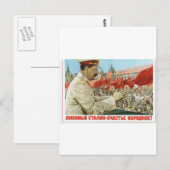 Stalinposter-Kunst Postkarte (Vorne/Hinten)