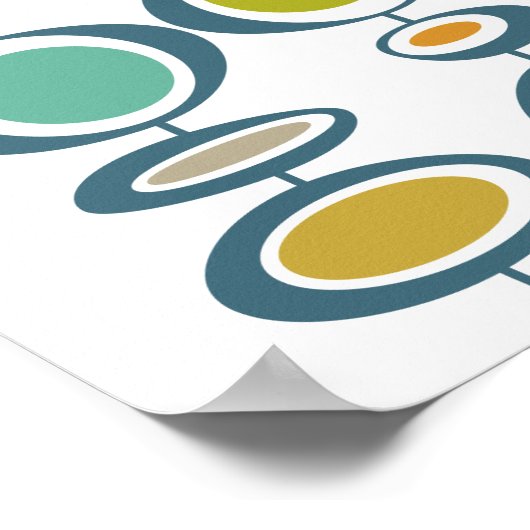 Stalk Circles Mid Century Modernes Styling Poster (Ecke)