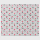 Stalk-Illustrationsdesign für rote Blume Geschenkpapier (Flach)