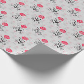 Stalk-Illustrationsdesign für rote Blume Geschenkpapier (Ecke)