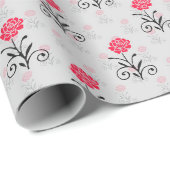 Stalk-Illustrationsdesign für rote Blume Geschenkpapier (Rolleneckpunkt)