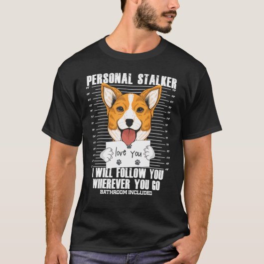 Stalker Corgi Vater Mutter Hund T-Shirt (Vorderseite)