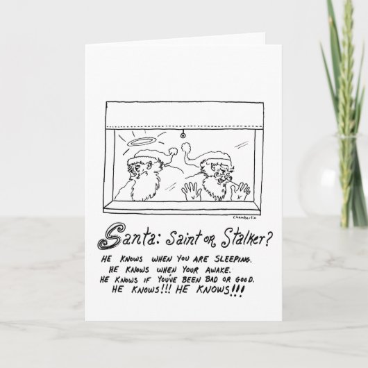 Stalker Santa Feiertagskarte (Vorderseite)