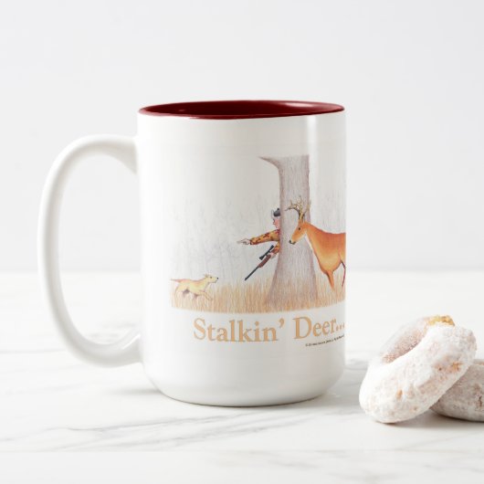 Stalkin' Deer  Zweifarbige Tasse (Mit Donut)