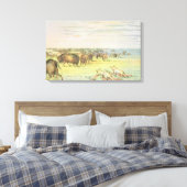 Stalking-Büffel Leinwanddruck (Insitu (Schlafzimmer))