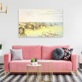 Stalking-Büffel Leinwanddruck (Insitu (Wohnzimmer))