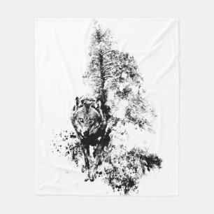 Stalking Jagd Wolf Wald Bäume Wildtiere Fleecedecke