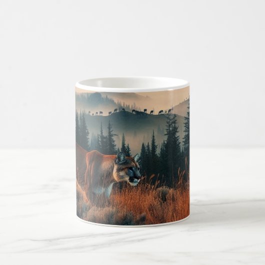 Stalking Mountain Lion Kaffeetasse (Mittel)
