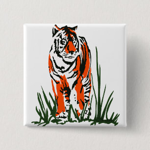 Stalking Tiger Button