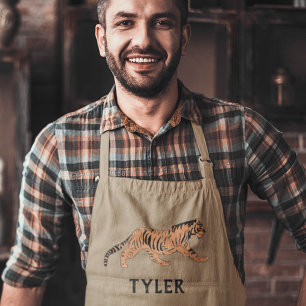 Stalking Tiger Personalisiert Lange Schürze