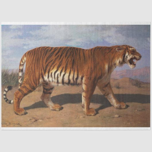 Stalking Tiger (von Rosa Bonheur) Seidenpapier (Vorderseite)