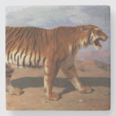 Stalking Tiger (von Rosa Bonheur) Steinuntersetzer (Vorderseite)