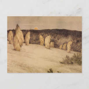 Stalks des Getreides im Mondlicht Postkarte