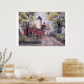 Stall am Ende des Fahrbahnposters Poster (Küche)