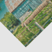 Stall Aquamarin Vintag Land Rustikale Landwirtscha Seidenpapier (Ausschnitt)