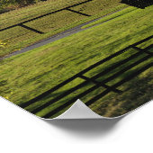 Stall auf einer durchzogenen Pferdefarm bei Sonnen Poster (Ecke)