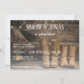 Stall & Boots Rustikaler Cowboy Western Hochzeit Einladung (Vorderseite)