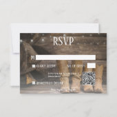 Stall & Boots Rustikaler Cowboy Western Hochzeitss RSVP Karte (Vorderseite)