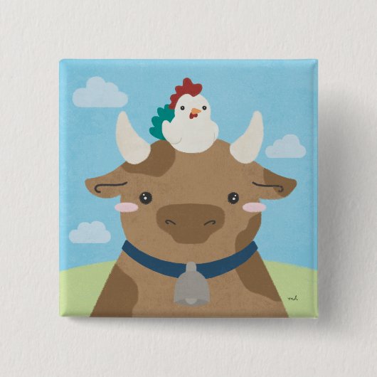Stall Buddies - Kuh & Chick Button (Vorderseite)