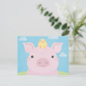 Stall Buddies - Piglet & Chick Postkarte (Stehend Vorderseite)