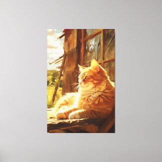 Stall Cat Radiance Oil Painting Masterpiece Leinwanddruck