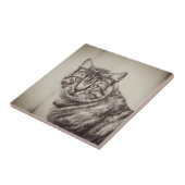 Stall Cat Sepia Brown Animals Keramik Tile Fliese (Seite)