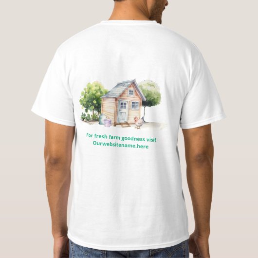 Stall Chicken Coop Zweiseitige Farm Business T-Shirt (Rückseite)