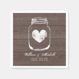 Stall Holz Land schicke Maurer Glas Hochzeitsnapki Serviette