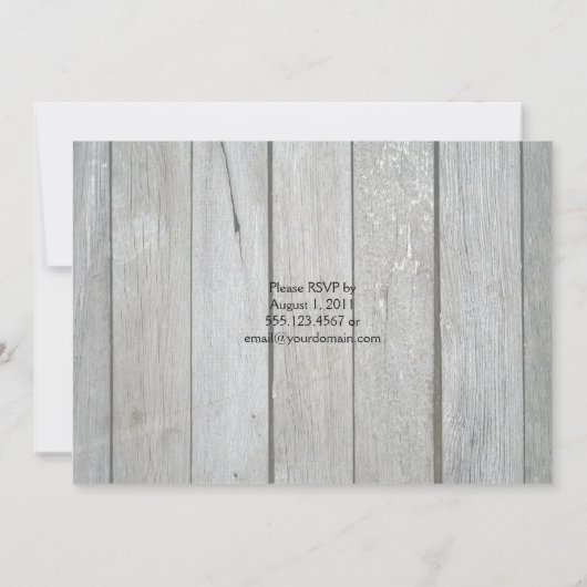 Stall Holz rosa Herz Foto nach Hochzeit Einladung (Rückseite)