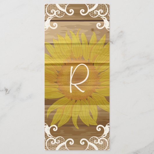 Stall Holz Sonnenblumen und Vintage Spitzen-Rackka Programm (Vorderseite)