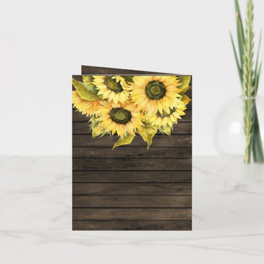 Stall Holz String Lichter Sonnenblumen Danke Karte (Rückseite)