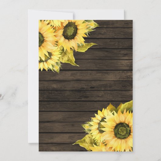 Stall Holz String Lights Sonnenblumen Save the Dat Ankündigung (Rückseite)