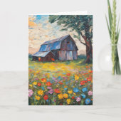 Stall im Feld der Wildblume Karte (Vorderseite)