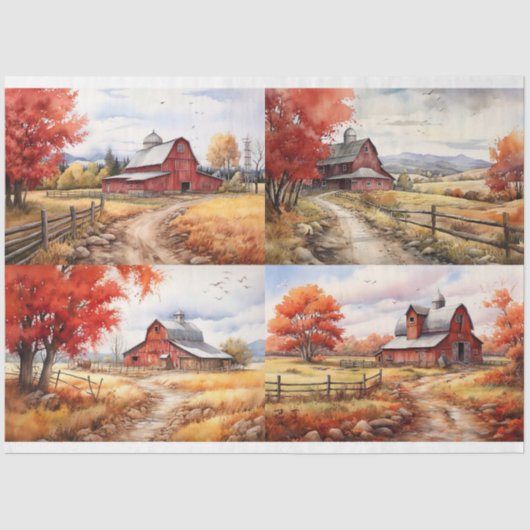 Stall im Herbst Collage 2 Dekoupage Paper Seidenpapier (Vorderseite)