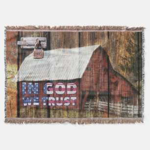 Stall in Gott Wir vertrauen der amerikanischen Fla Decke