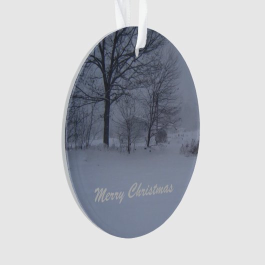 Stall in Maine Blizzard Ornament (Vorderseite)