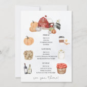 Stall, Kabine & Pumpkins Einladung Bachelorette (Rückseite)