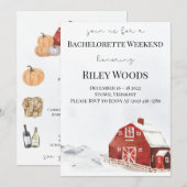 Stall, Kabine & Pumpkins Einladung Bachelorette (Vorne/Hinten)