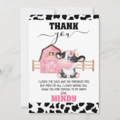 Stall Kuh Print Birthday Danke Karte (Vorderseite)