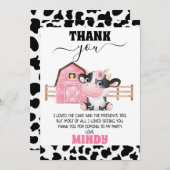 Stall Kuh Print Birthday Danke Karte (Vorne/Hinten)