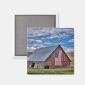 Stall mit amerikanischer Flagge | Colfax, Washingt Magnet (Vorderseite/Rückseite)