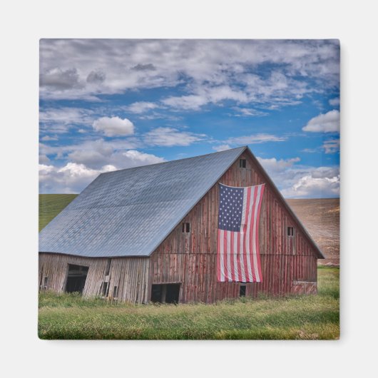 Stall mit amerikanischer Flagge | Colfax, Washingt Magnet (Vorne)