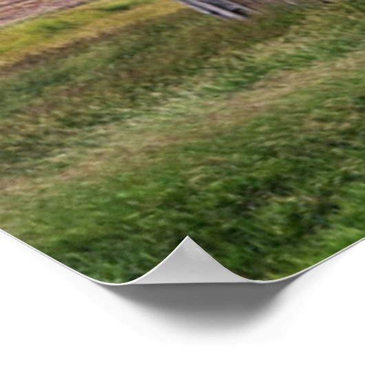 Stall mit amerikanischer Flagge | Colfax, Washingt Poster (Ecke)