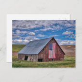 Stall mit amerikanischer Flagge | Colfax, Washingt Postkarte (Vorne/Hinten)